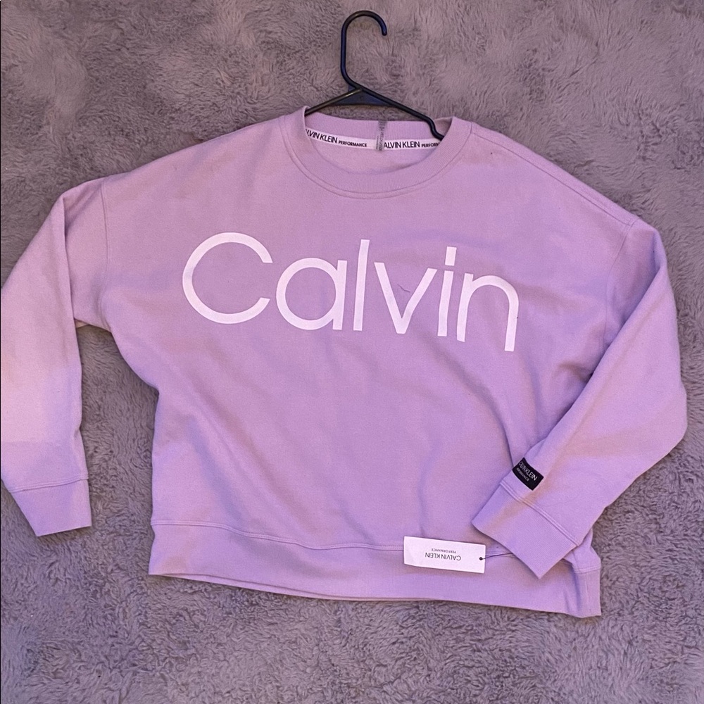 COPY - Calvin Klein purple slightly cropped sweatshirt